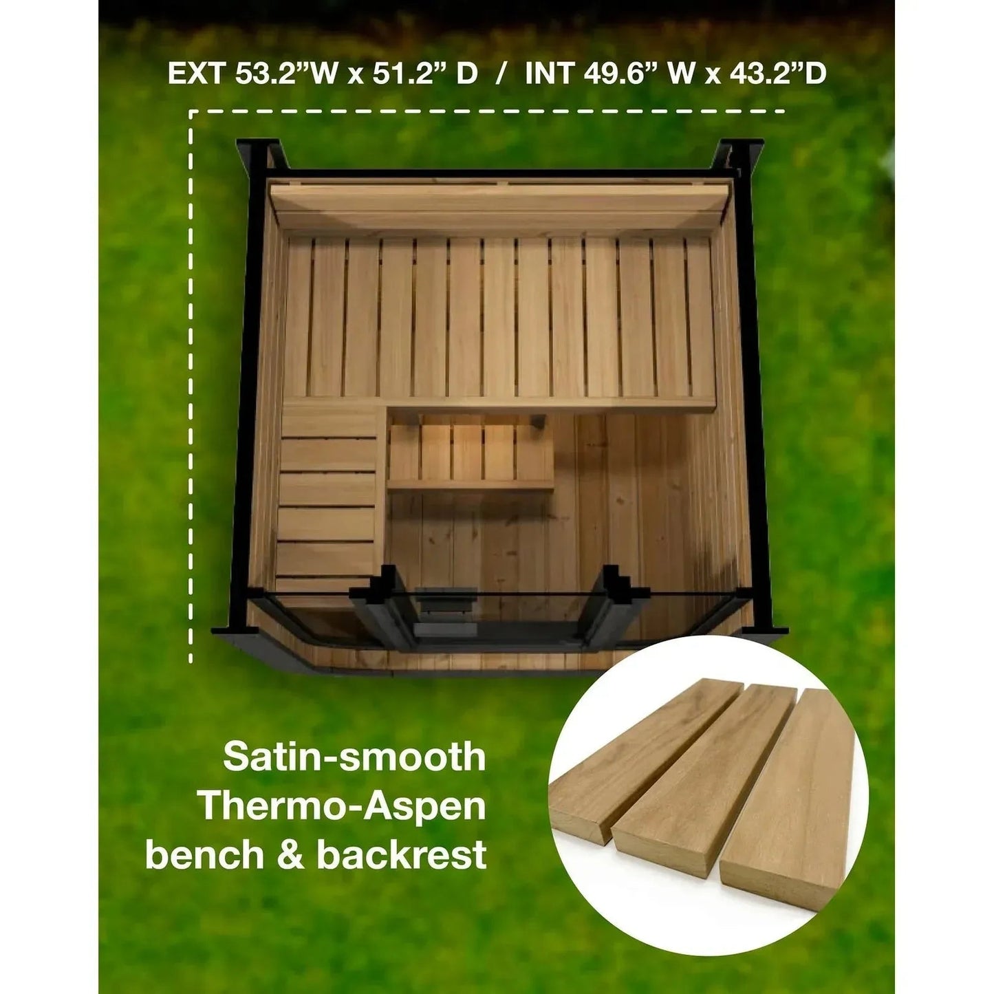 ValiroWood- Model CL3G 1-2 Person Cube Series Outdoor Sauna Kit-Sauna-valirowood
