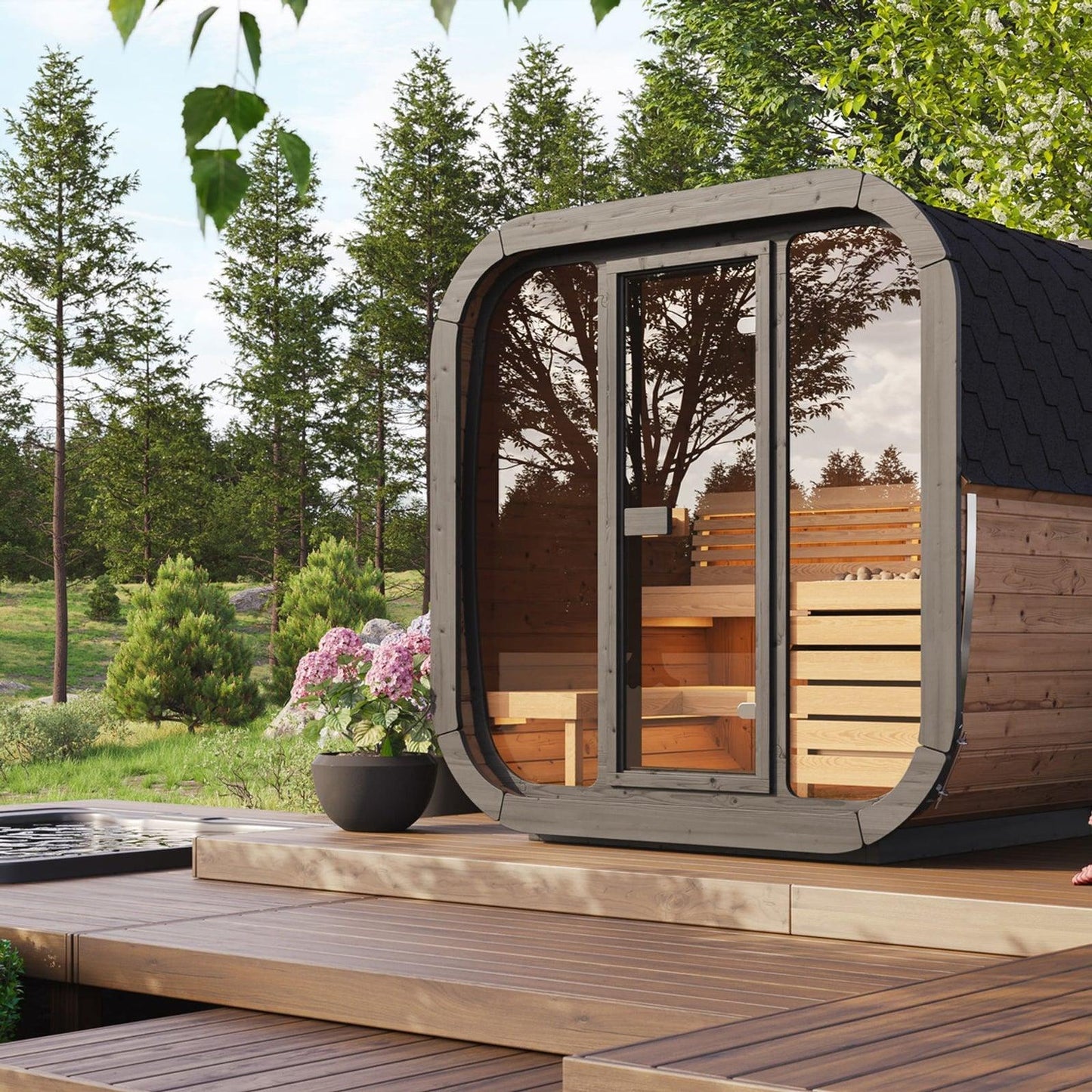 ValiroWood- Model CL5G 4 Person Cube Series Outdoor Sauna Kit-Sauna-valirowood