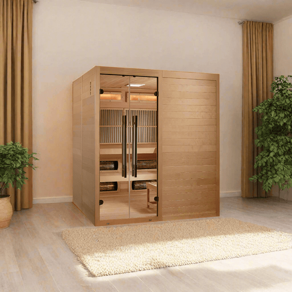 Golden Designs 2025 Toledo 6 Person Hybrid Sauna (Indoor) Full Spectrum and Harvia Traditional Stove (GDI-8360-01)