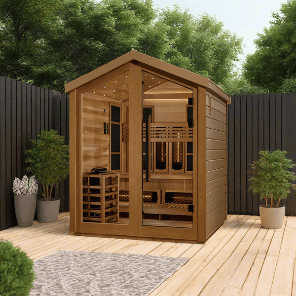 Valirowood Loviisa 3-Person Hybrid Full Spectrum Outdoor Sauna