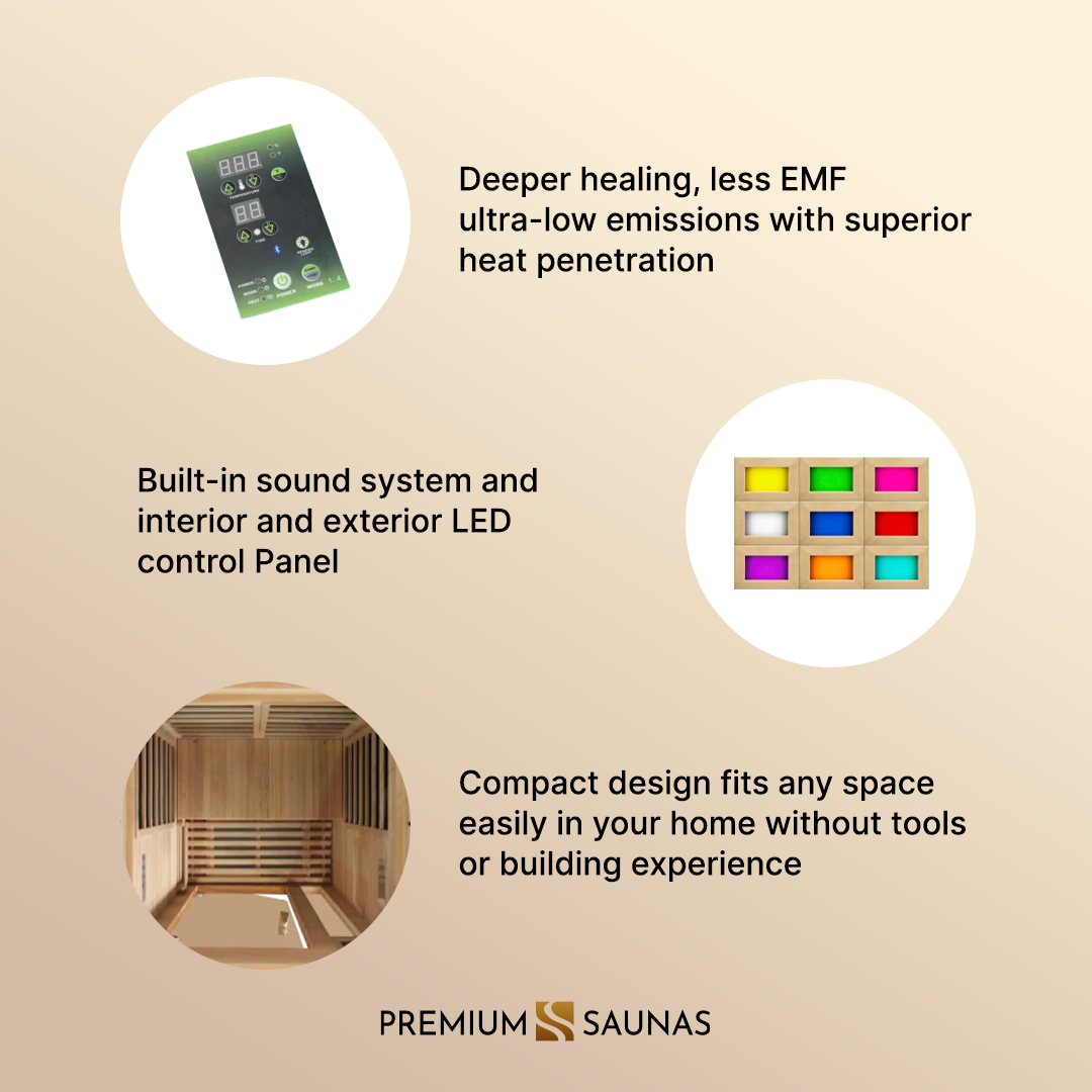 ValiroWood- "Barcelona" 1-2-person Low EMF FAR Infrared Sauna DYN-6106-01-Sauna-valiro­wood