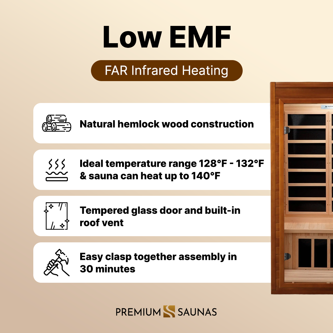 ValiroWood- "Barcelona" 1-2-person Low EMF FAR Infrared Sauna DYN-6106-01-Sauna-valiro­wood