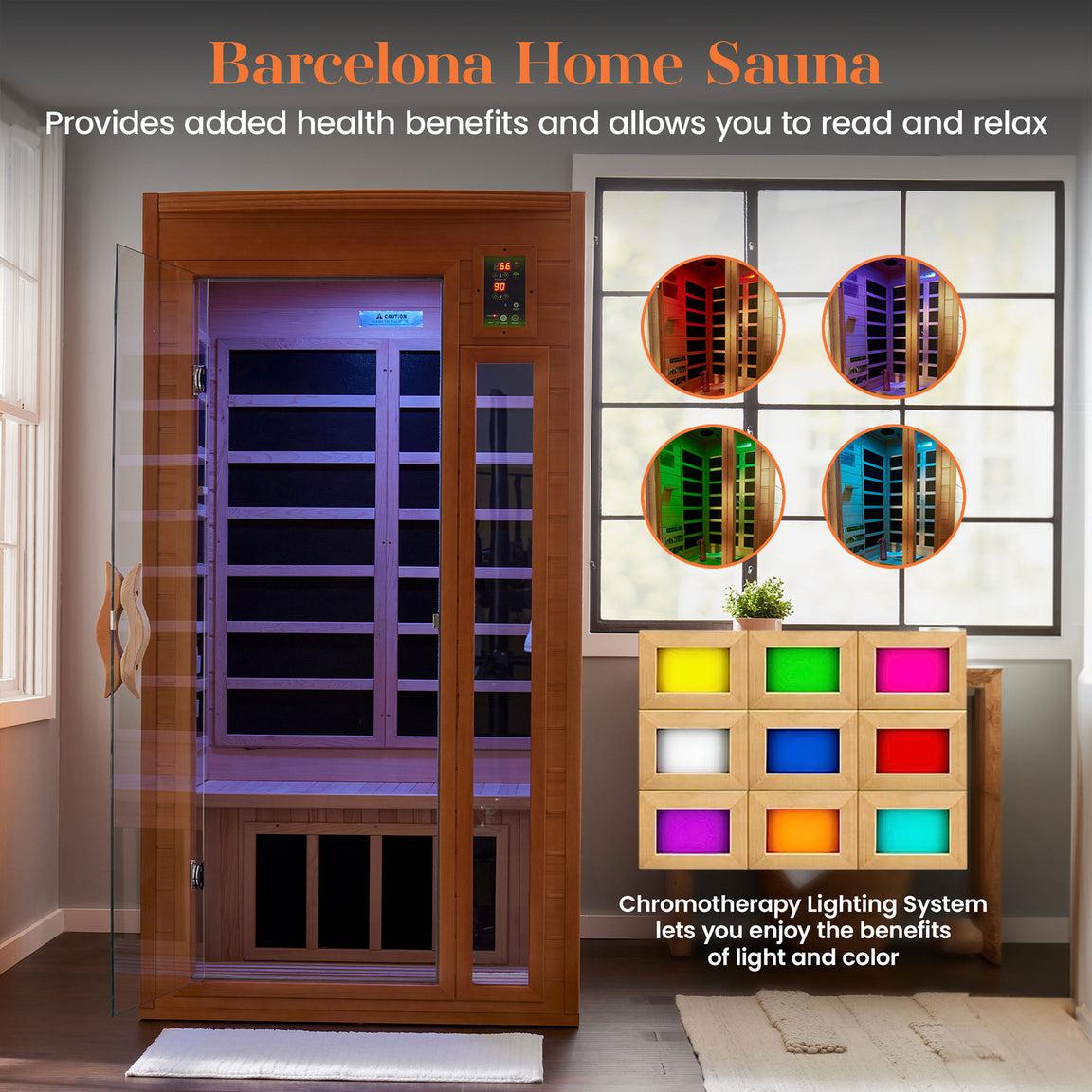 ValiroWood- "Barcelona" 1-2-person Low EMF FAR Infrared Sauna DYN-6106-01-Sauna-valiro­wood