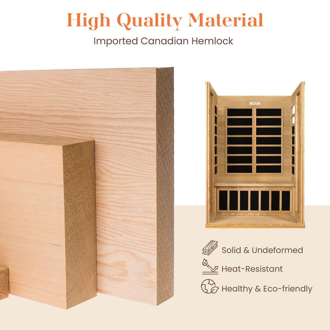 ValiroWood- "Barcelona" 1-2-person Low EMF FAR Infrared Sauna DYN-6106-01-Sauna-valiro­wood