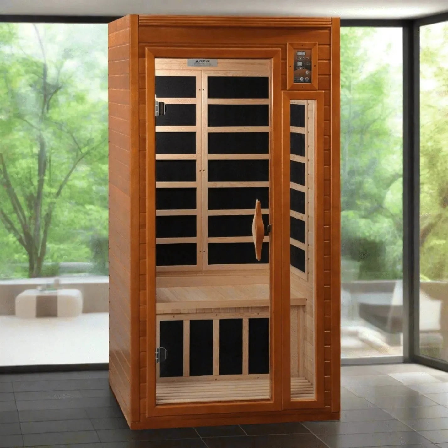 ValiroWood- Barcelona Elite 1-2-person Ultra Low EMF FAR Infrared Sauna - DYN-6106-01 Elite-Sauna-valiro­wood