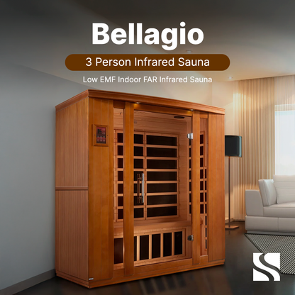 ValiroWood- "Bellagio" 3-person Low EMF FAR Infrared Sauna - DYN-6306-02-Sauna-valiro­wood