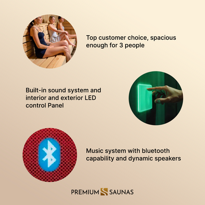 ValiroWood- "Bellagio" 3-person Low EMF FAR Infrared Sauna - DYN-6306-02-Sauna-valiro­wood