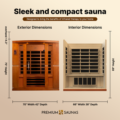 ValiroWood- "Bergamo" 4-person Low EMF FAR Infrared Sauna DYN-6440-01-Sauna-valiro­wood