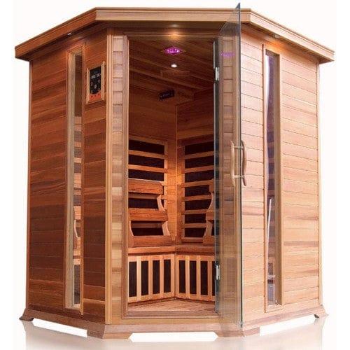 ValiroWood- Bristol Bay 4-Person Indoor Infrared Corner Sauna 400KC-Sauna-valiro­wood