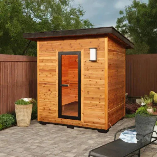ValiroWood- Denali 4-Person Contemporary Outdoor Sauna with 6kW Heater-Sauna-valiro­wood