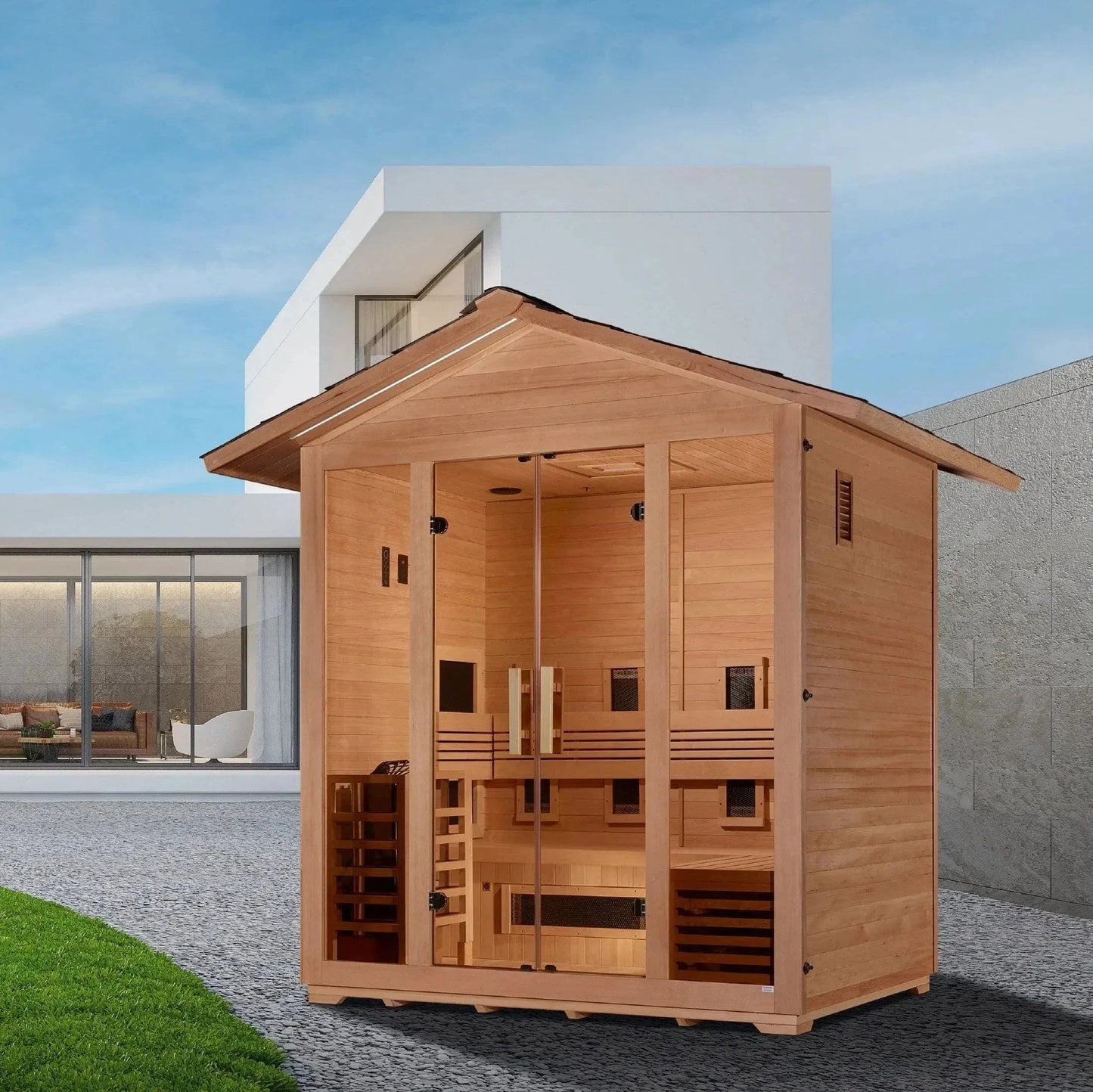 ValiroWood- "Gargellen" 5 Person Hybrid Outdoor Sauna GDI-8125-01-Sauna-valiro­wood