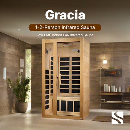 ValiroWood- "Gracia" 1-2-person Low EMF FAR Infrared Sauna DYN-6119-01-Sauna-valiro­wood