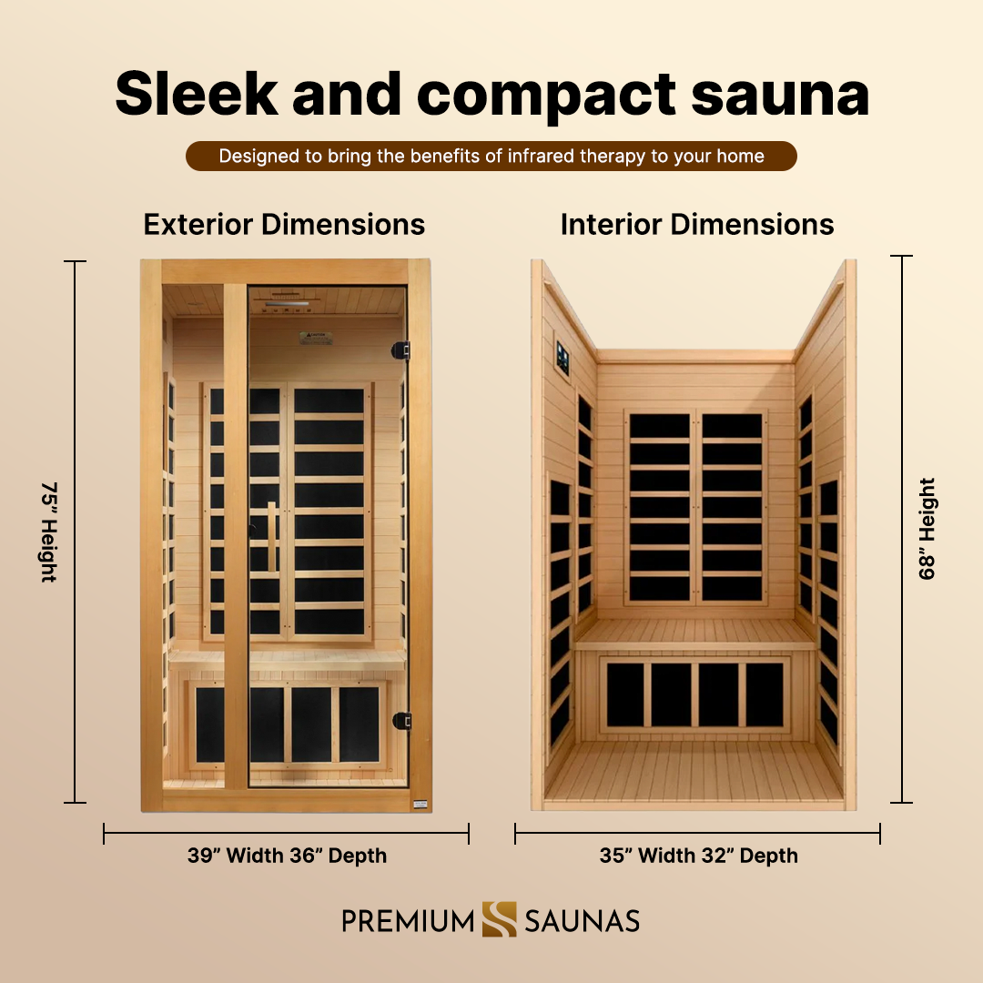 ValiroWood- "Gracia" 1-2-person Low EMF FAR Infrared Sauna DYN-6119-01-Sauna-valiro­wood