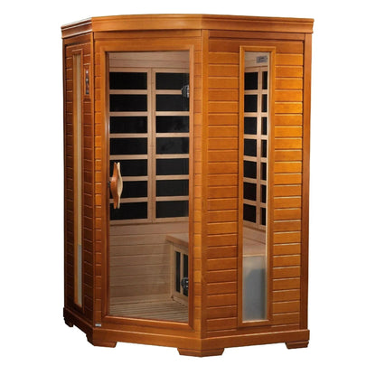 ValiroWood- "Heming" 2-person Corner Low EMF FAR Infrared Sauna - DYN-6225-02-Sauna-valiro­wood
