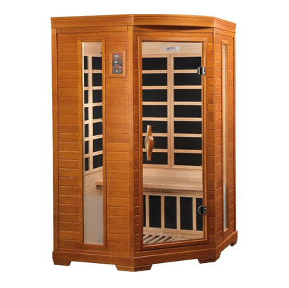 ValiroWood- Heming Elite 2-person Corner Ultra Low EMF FAR Infrared Sauna - DYN-6225-02 Elite-Sauna-valiro­wood