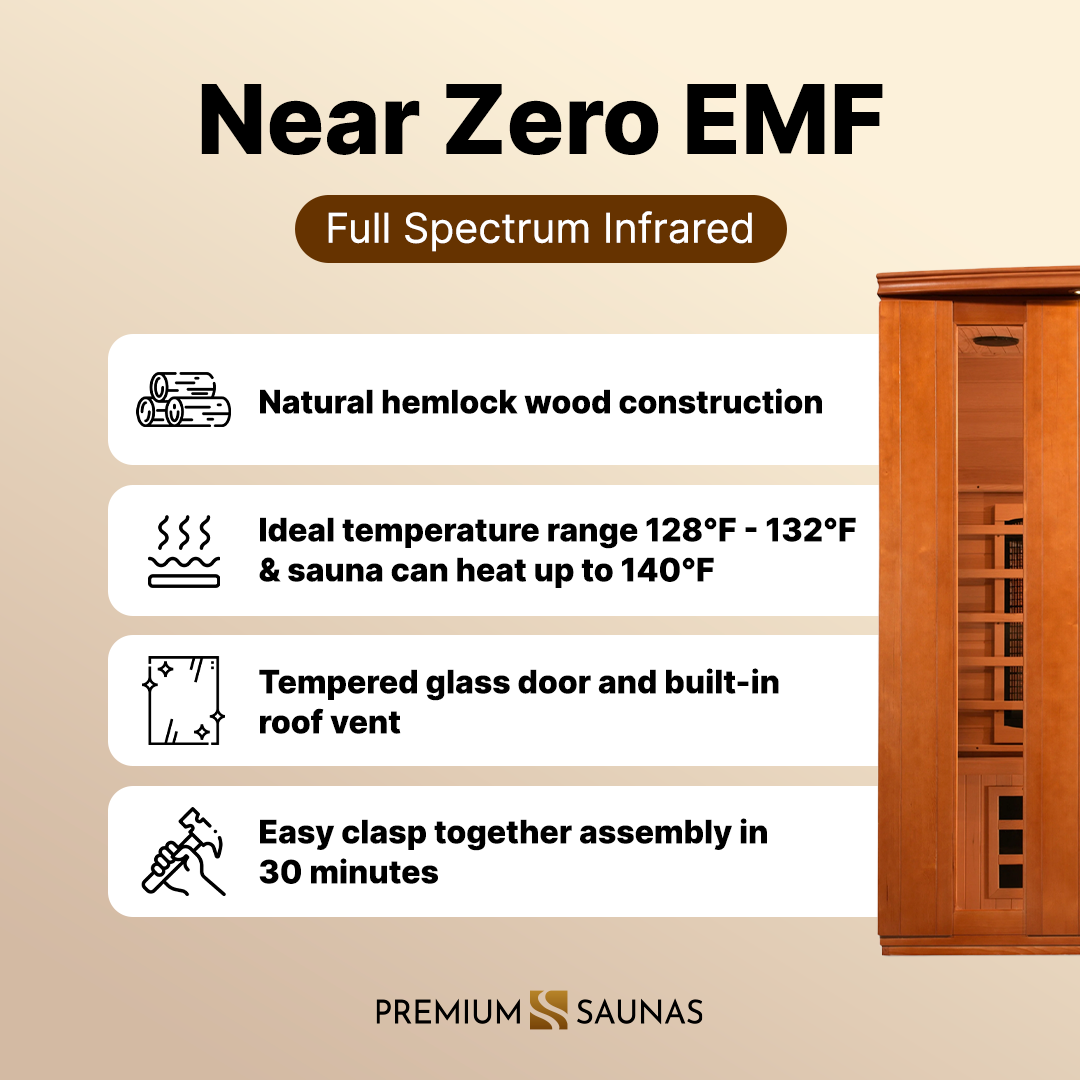 ValiroWood- "Lugano" 3-Person Full Spectrum Near Zero EMF FAR Infrared Sauna DYN-6336-03 FS-Sauna-valiro­wood