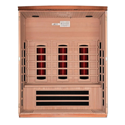 ValiroWood- "Lugano" 3-Person Full Spectrum Near Zero EMF FAR Infrared Sauna DYN-6336-03 FS-Sauna-valiro­wood