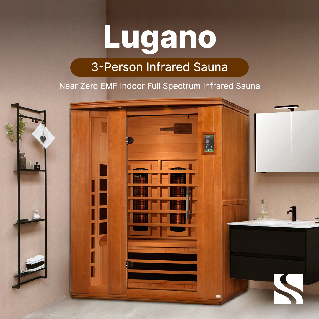 ValiroWood- "Lugano" 3-Person Full Spectrum Near Zero EMF FAR Infrared Sauna DYN-6336-03 FS-Sauna-valiro­wood