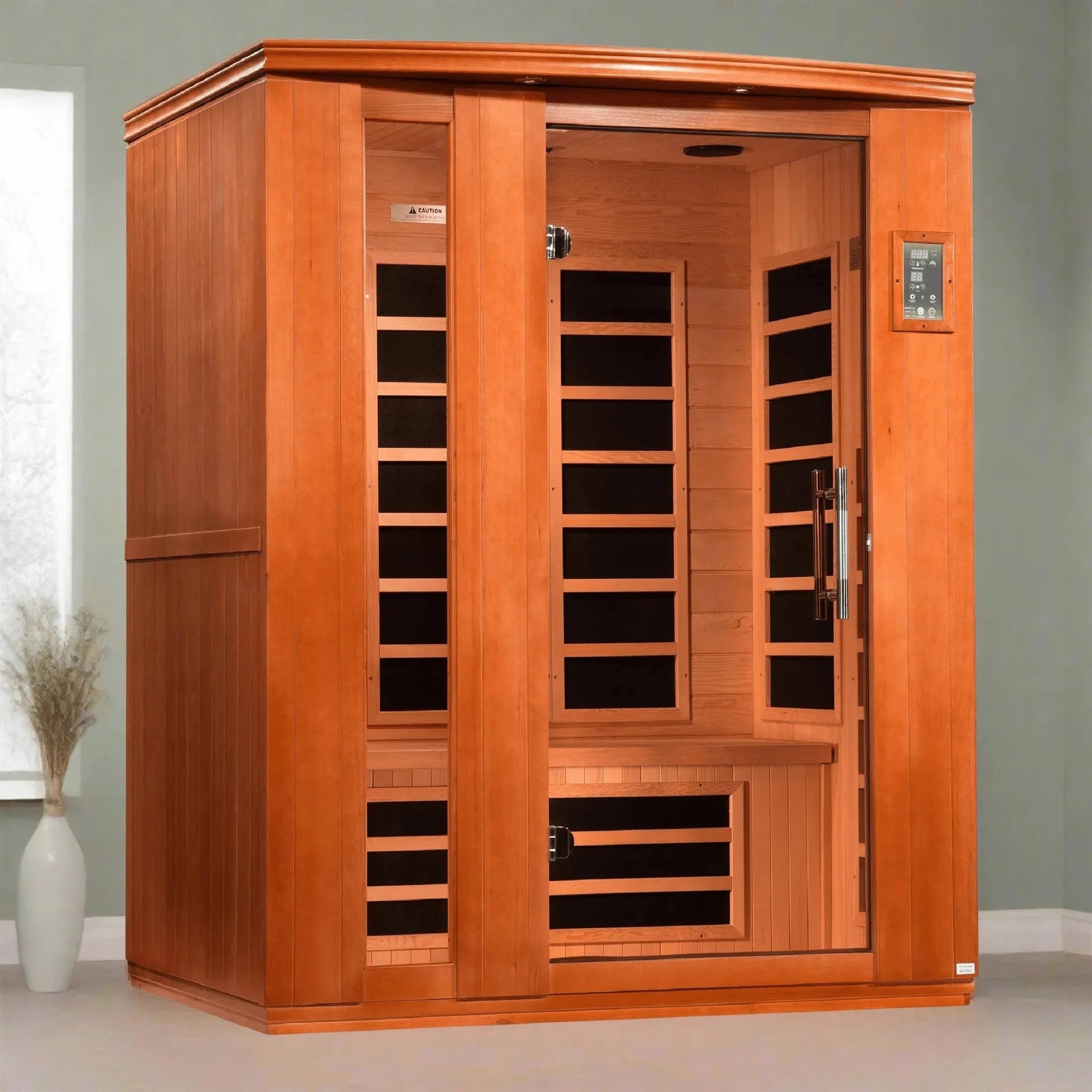 ValiroWood- "Lugano" 3-person Low EMF FAR Infrared Sauna DYN-6336-02-Sauna-valiro­wood