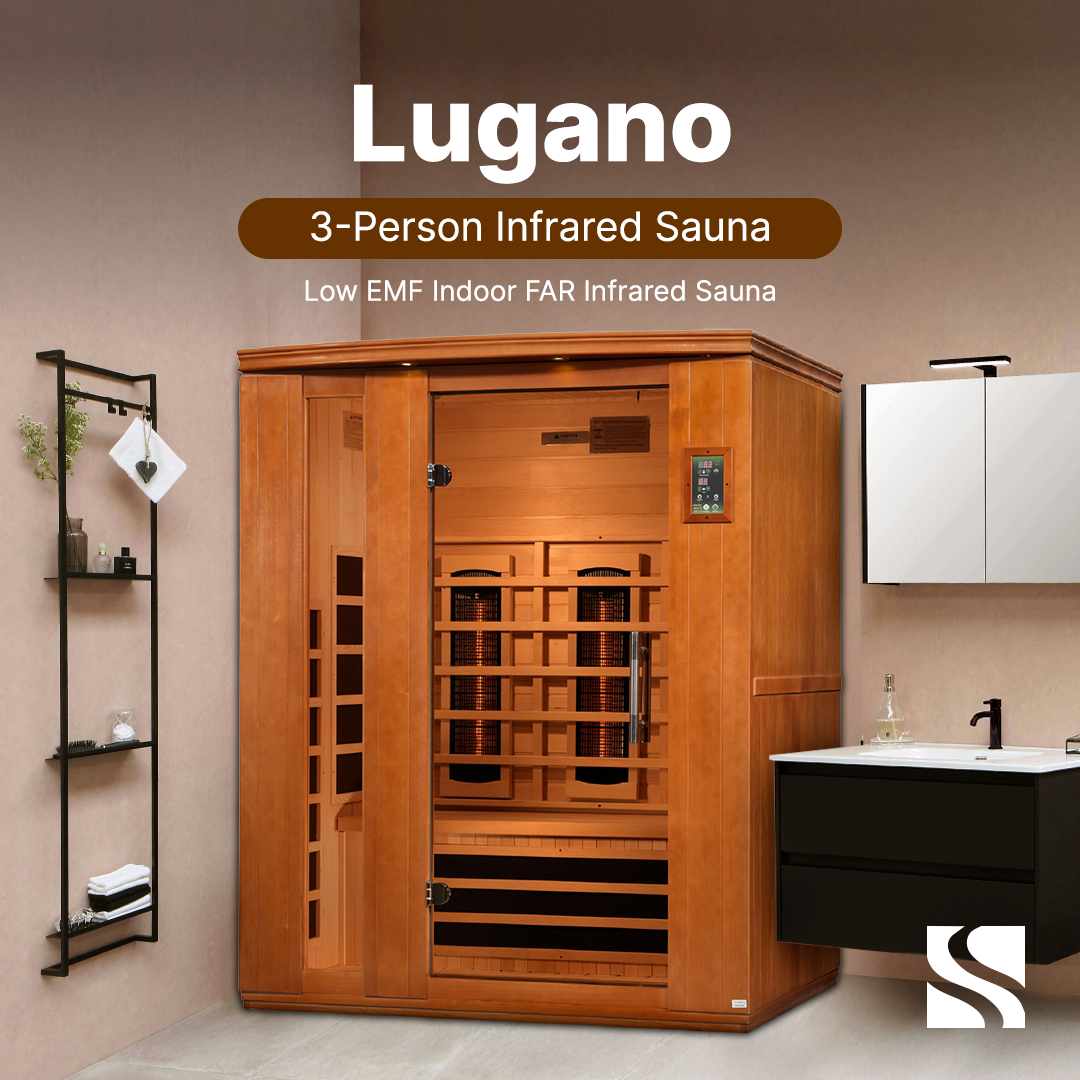 ValiroWood- "Lugano" 3-person Low EMF FAR Infrared Sauna DYN-6336-02-Sauna-valiro­wood