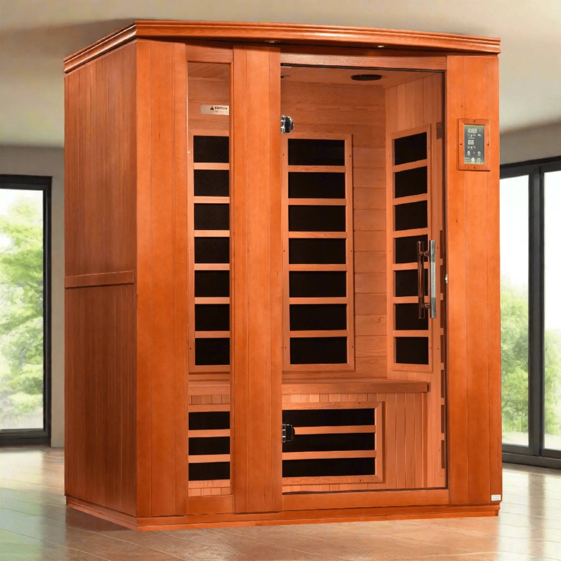 ValiroWood- Lugano 3-person Ultra Low EMF FAR Infrared Sauna - DYN-6336-02 Elite-Sauna-valiro­wood
