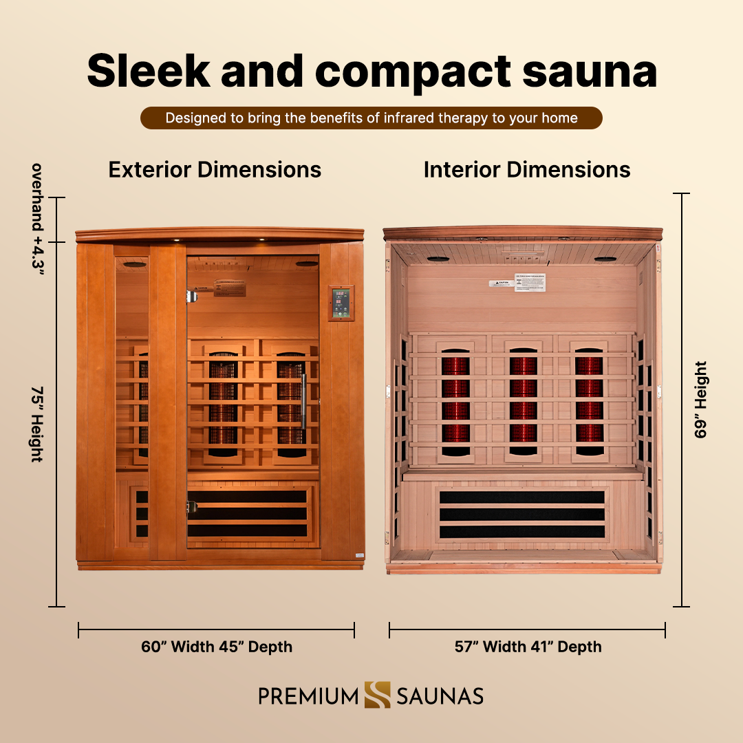ValiroWood- Lugano 3-person Ultra Low EMF FAR Infrared Sauna - DYN-6336-02 Elite-Sauna-valiro­wood