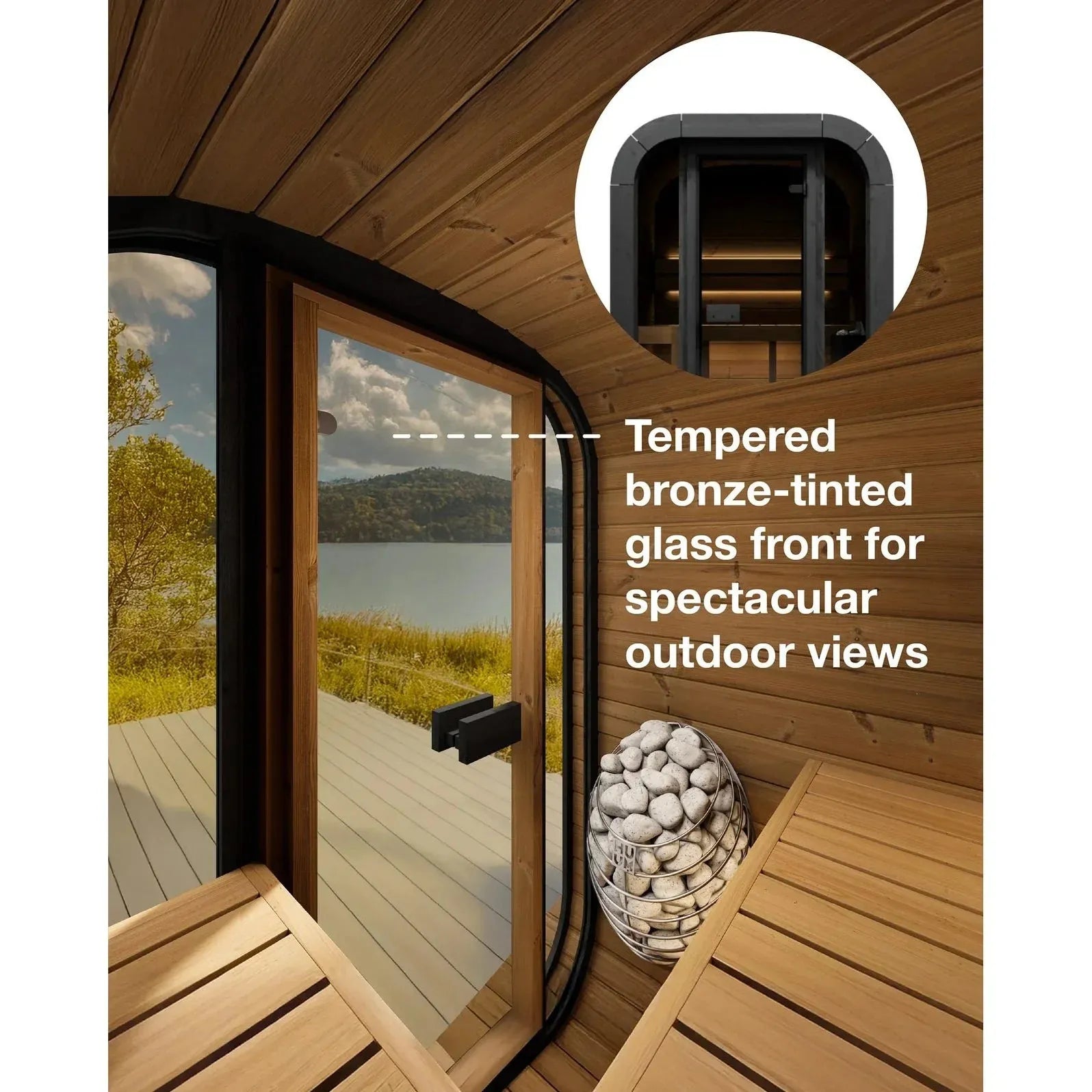 ValiroWood- Model CL3G 1-2 Person Cube Series Outdoor Sauna Kit-Sauna-valiro­wood