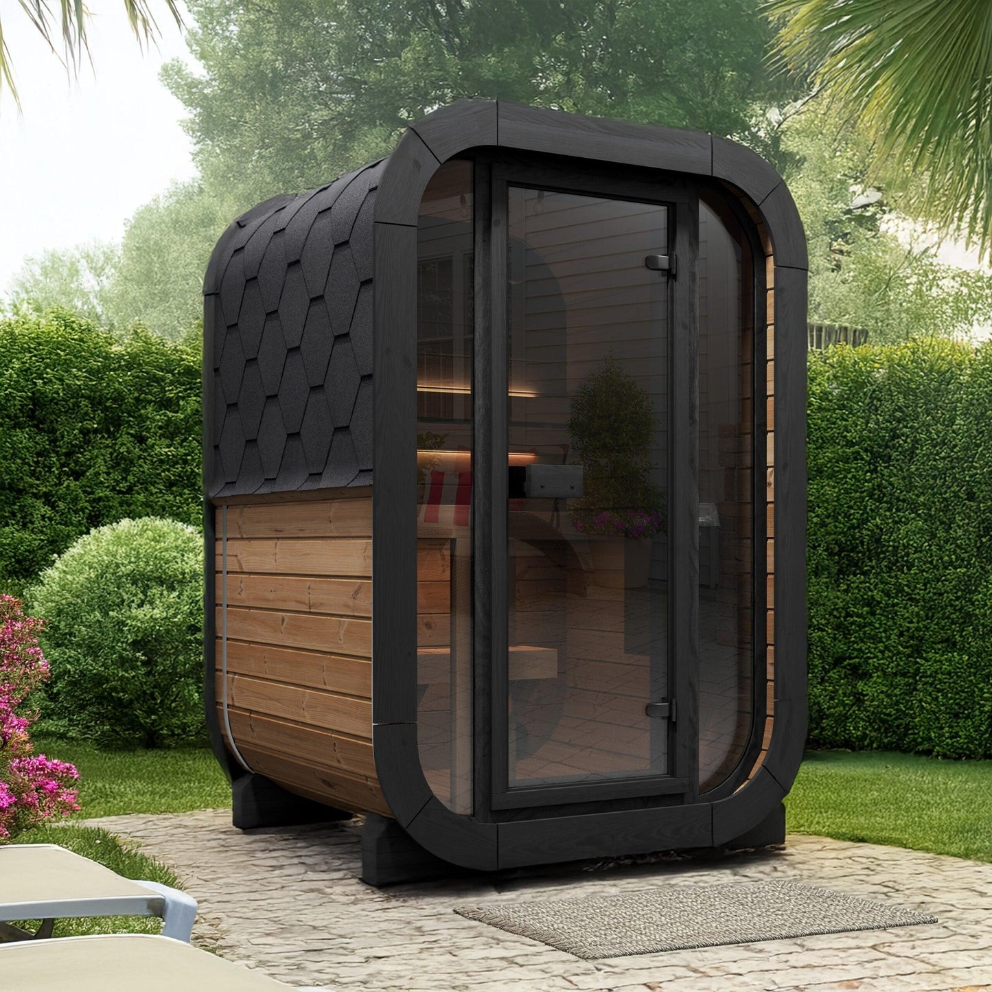 ValiroWood- Model CL3G 1-2 Person Cube Series Outdoor Sauna Kit-Sauna-valiro­wood