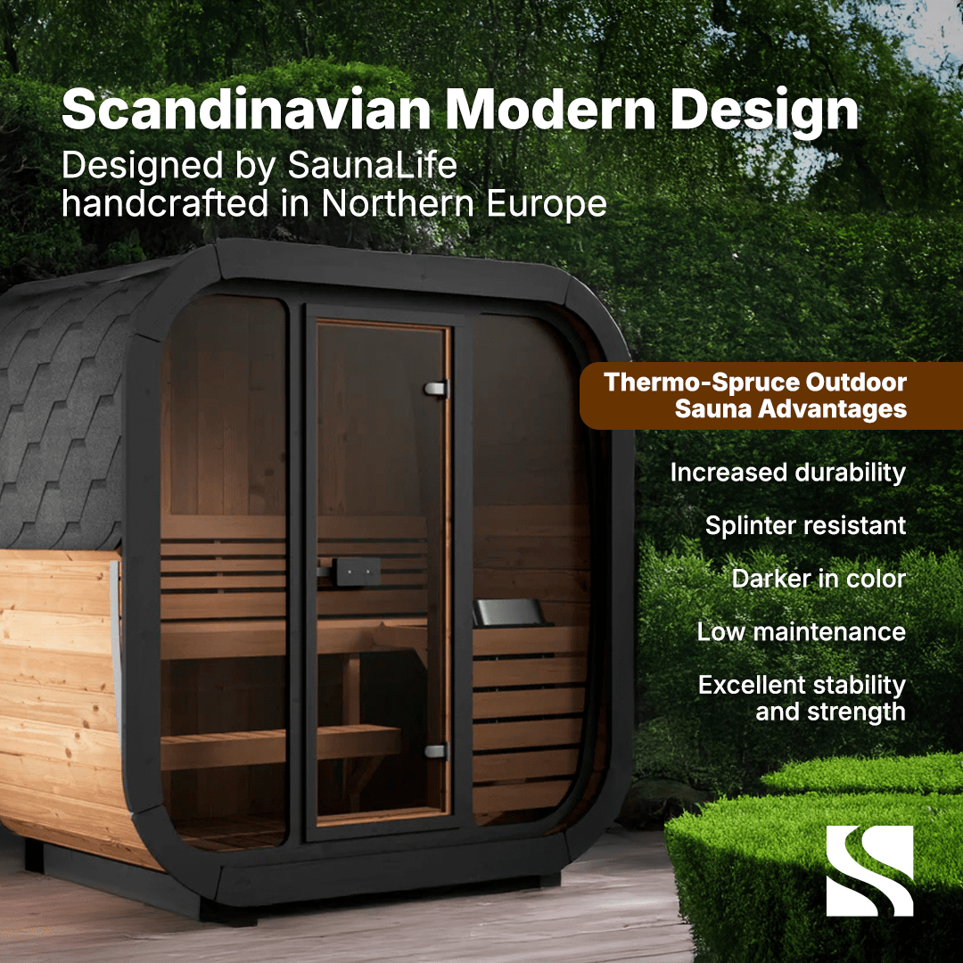 ValiroWood- Model CL4G 3 Person Cube Series Outdoor Sauna Kit-Sauna-valiro­wood