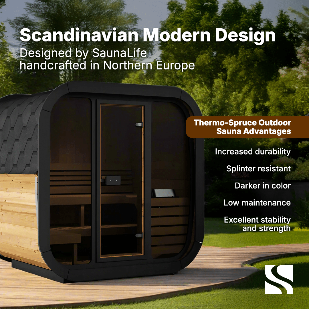ValiroWood- Model CL5G 4 Person Cube Series Outdoor Sauna Kit-Sauna-valiro­wood