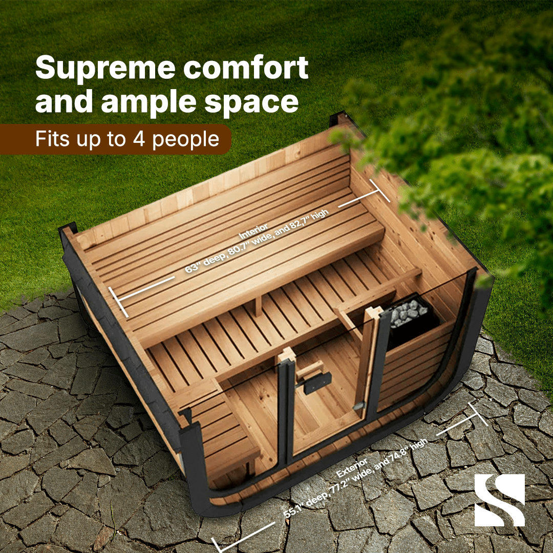 ValiroWood- Model CL5G 4 Person Cube Series Outdoor Sauna Kit-Sauna-valiro­wood