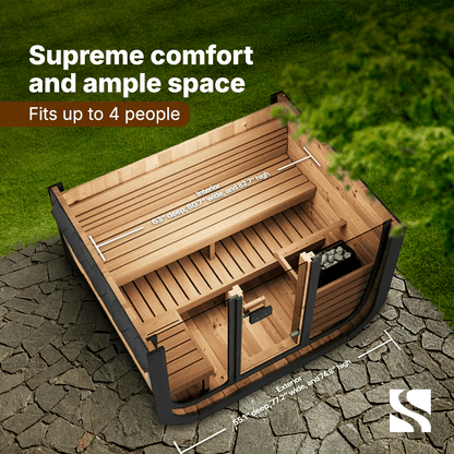 ValiroWood- Model CL5G 4 Person Cube Series Outdoor Sauna Kit-Sauna-valiro­wood