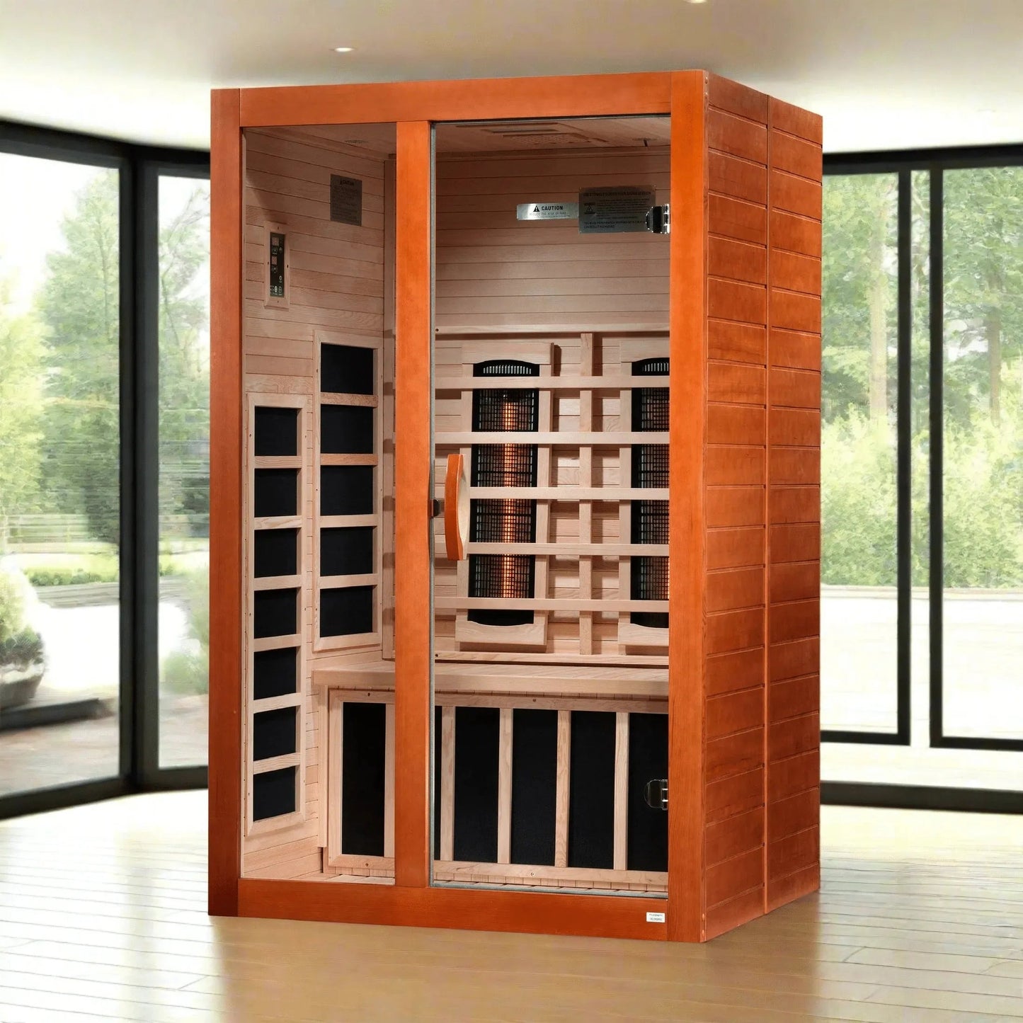 ValiroWood- "Santiago" 2-person Full Spectrum Near Zero EMF FAR Infrared Sauna DYN-6209-03 FS-Sauna-valiro­wood