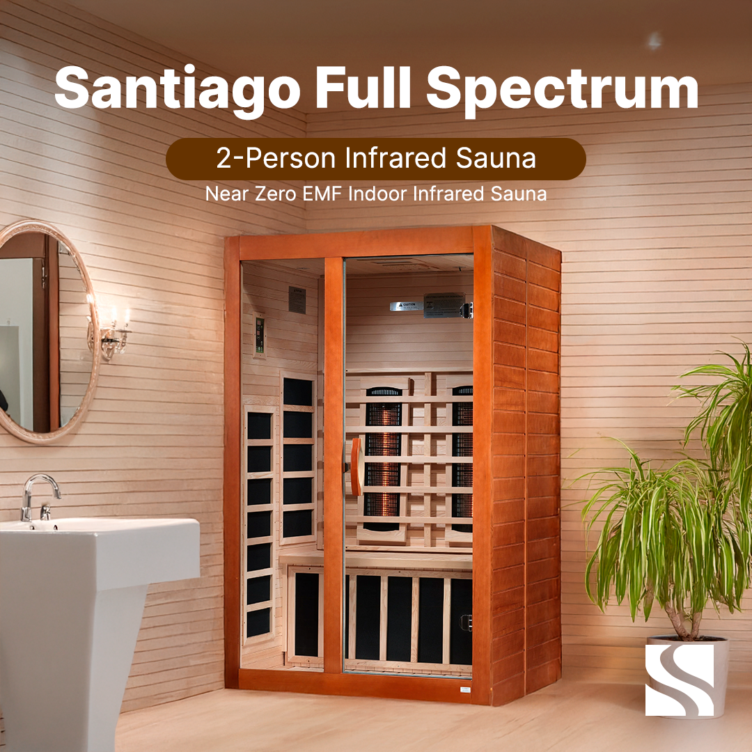 ValiroWood- "Santiago" 2-person Full Spectrum Near Zero EMF FAR Infrared Sauna DYN-6209-03 FS-Sauna-valiro­wood