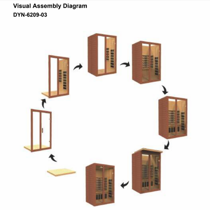 ValiroWood- "Santiago" 2-person Full Spectrum Near Zero EMF FAR Infrared Sauna DYN-6209-03 FS-Sauna-valiro­wood