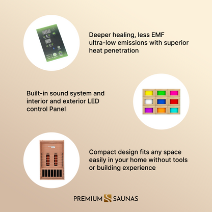 ValiroWood- "Santiago" 2-person Full Spectrum Near Zero EMF FAR Infrared Sauna DYN-6209-03 FS-Sauna-valiro­wood