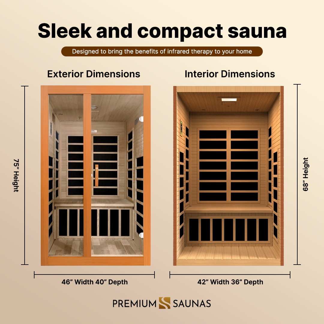 ValiroWood- Santiago Elite 2-person Ultra Low EMF FAR Infrared Sauna - DYN-6209-02 Elite-Sauna-valiro­wood