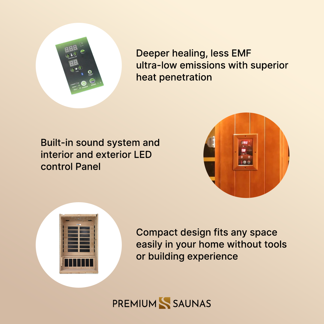 ValiroWood- "Venice" 2-person Low EMF FAR Infrared Sauna DYN-6210-01-Sauna-valiro­wood