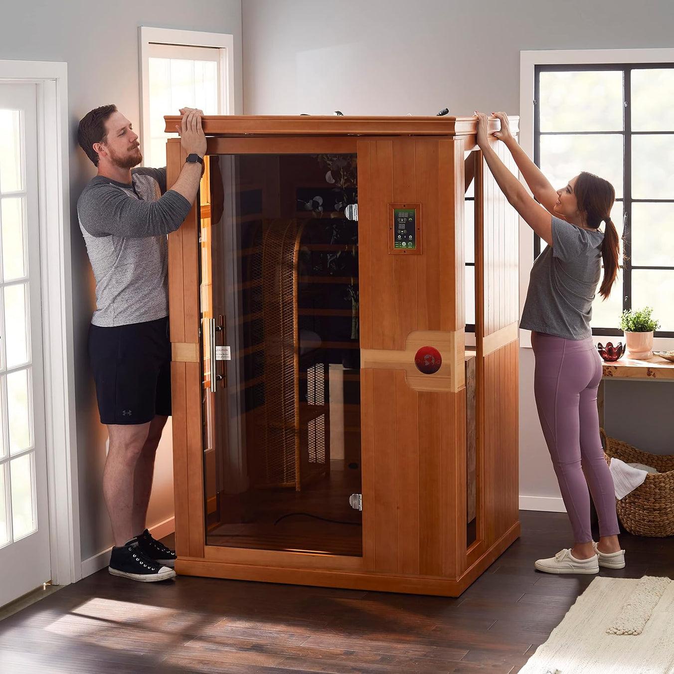 ValiroWood- "Venice" 2-person Low EMF FAR Infrared Sauna DYN-6210-01-Sauna-valiro­wood