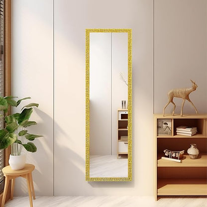 Minimalist full body mirror with slim frame, styled for wall or floor display in a modern interior-5
